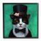 Stupell Industries Good Sir Top Hat Cat with a Mouse and A Monacle Turquoise Painting, 12" x 12"